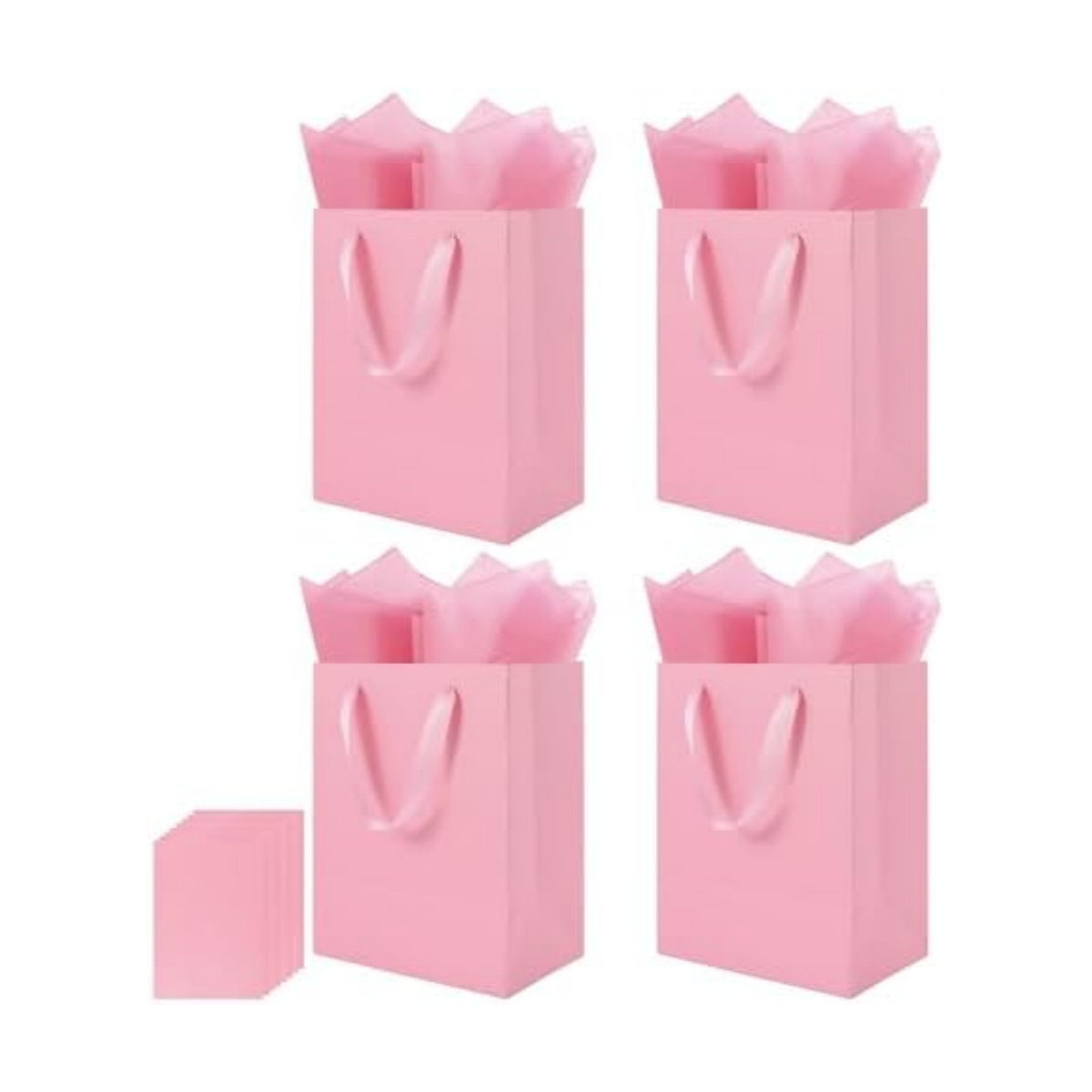Epoesch 4 Pack Pink Gift Bags with Handles and 8 Tissue Papers