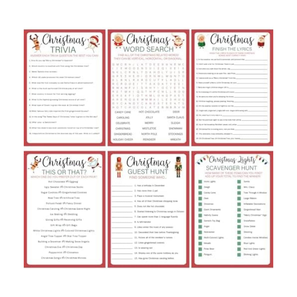 Sinload 300 Pcs Christmas Trivia Game Cards for Adults Family Coworkers