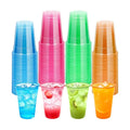 50 PCS 12oz Plastic Cups Neon Glowing Party Decorations Disposable Drinking Cups for Birthday Carnivals Glow Themed Party Supplies(Neon)