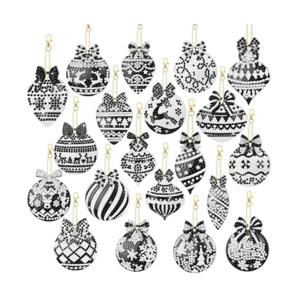 Tondiamo 20 Pcs Christmas Diamond Art Kits 5D DIY Diamond Painting Keychain