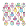 Tondiamo 20 Pcs Christmas Diamond Painting Keychain Kits 5D DIY Diamond Art Pendants Double Sided Hanging Key Chains for Christmas Party Decoration DIY(Macaron)