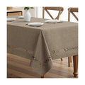 MIULEE Khaki Rectangle Tablecloth with Decorative Cutouts 52x70 Inch