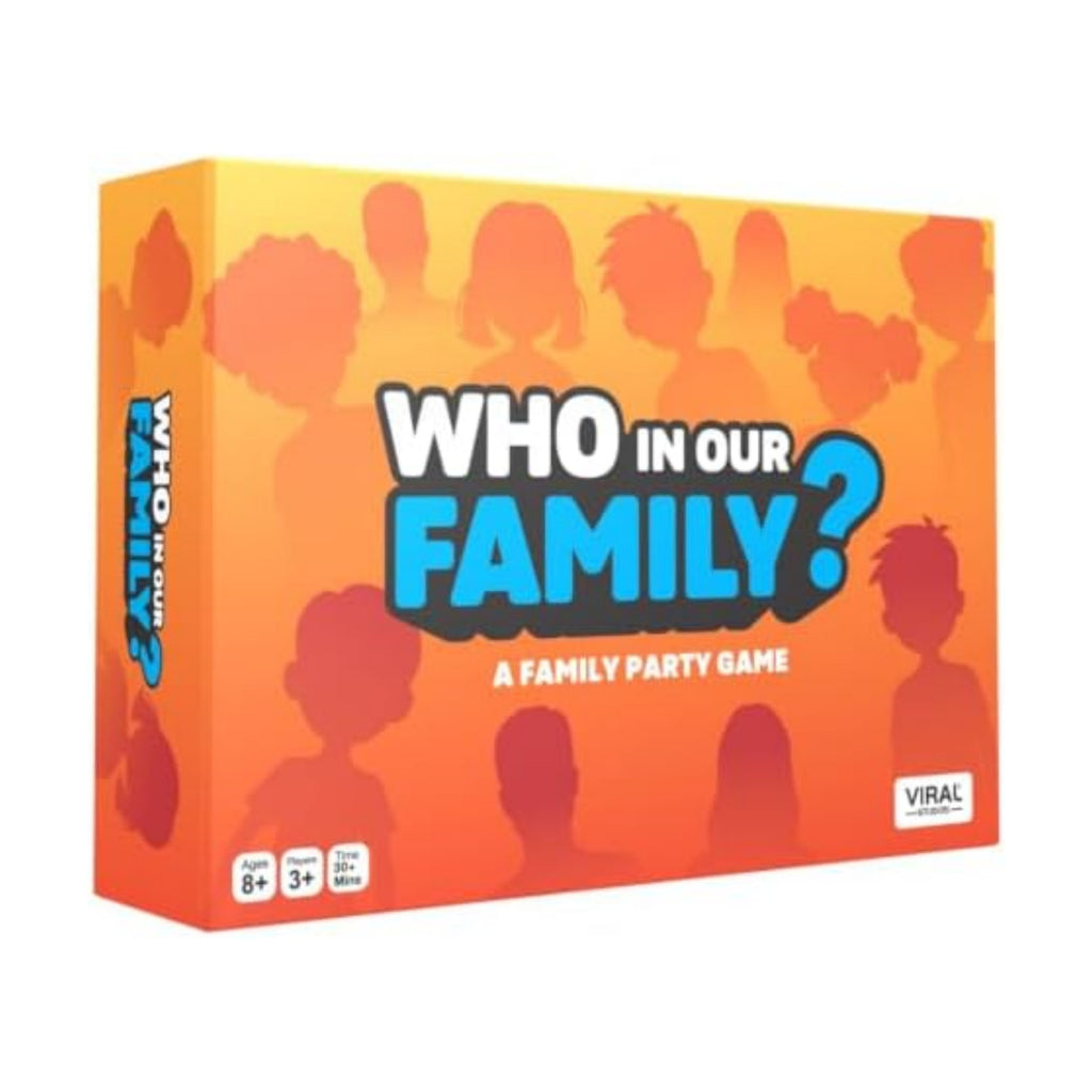 Viral Studios Who in Our Family? – Hilarious Family Party Game | Trivia, “Most Likely to” & Head-to-Head Challenges | Fun Family Game Night Card Game for Kids, Teens & Adults