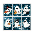 XZENTIRA 161 PCS Halloween Window Clings Double Sided Ghost Window Stickers Reusable Seasonal Window Decorations Ghost Decor Decals for Glass Windows Home Office Party 6 Sheets