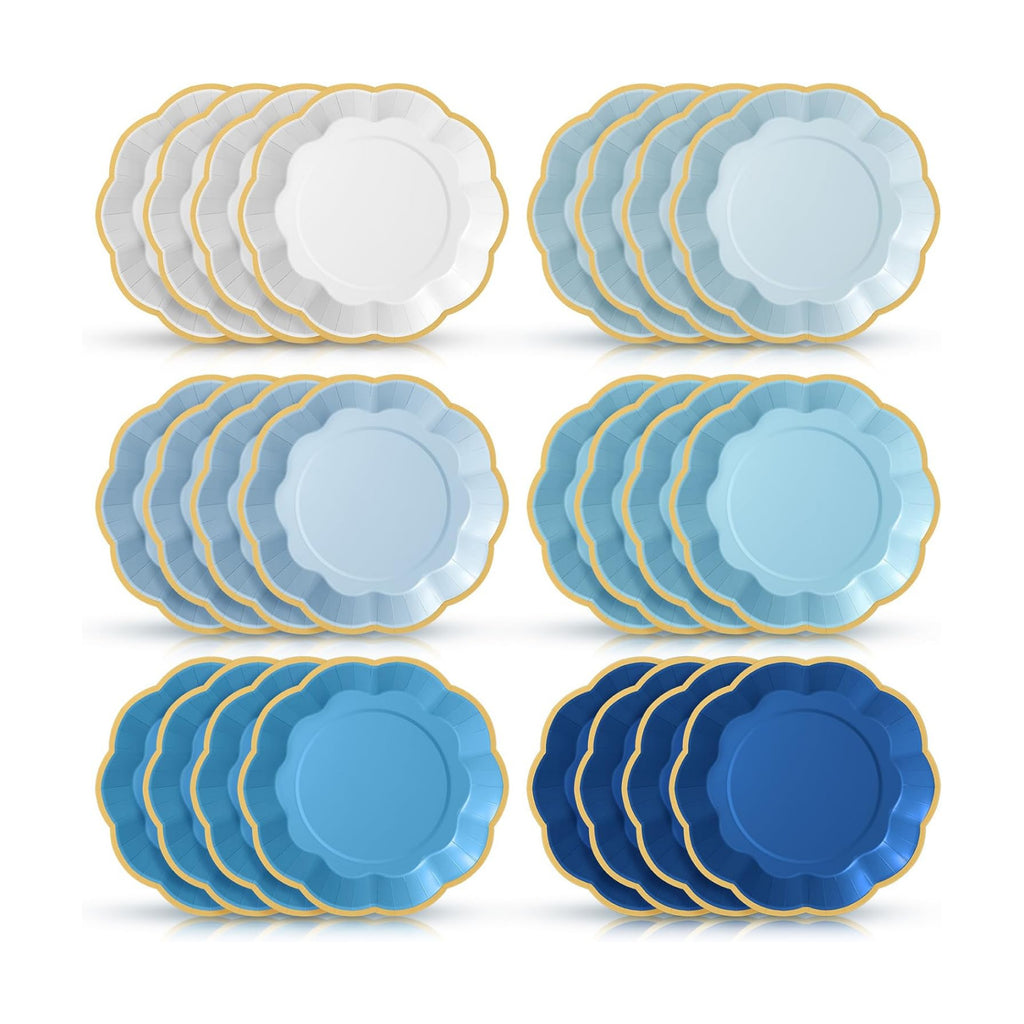 72 Pcs Blue Paper Plates 9 Inch Disposable