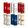 Xylitic 12 Pack Christmas Wine Bags with Handles, Holiday Wine Gift Bags for Bottles, Winter Wedding Birthday Xmas Party Supplies (4.7” x 3.5” x 14”)