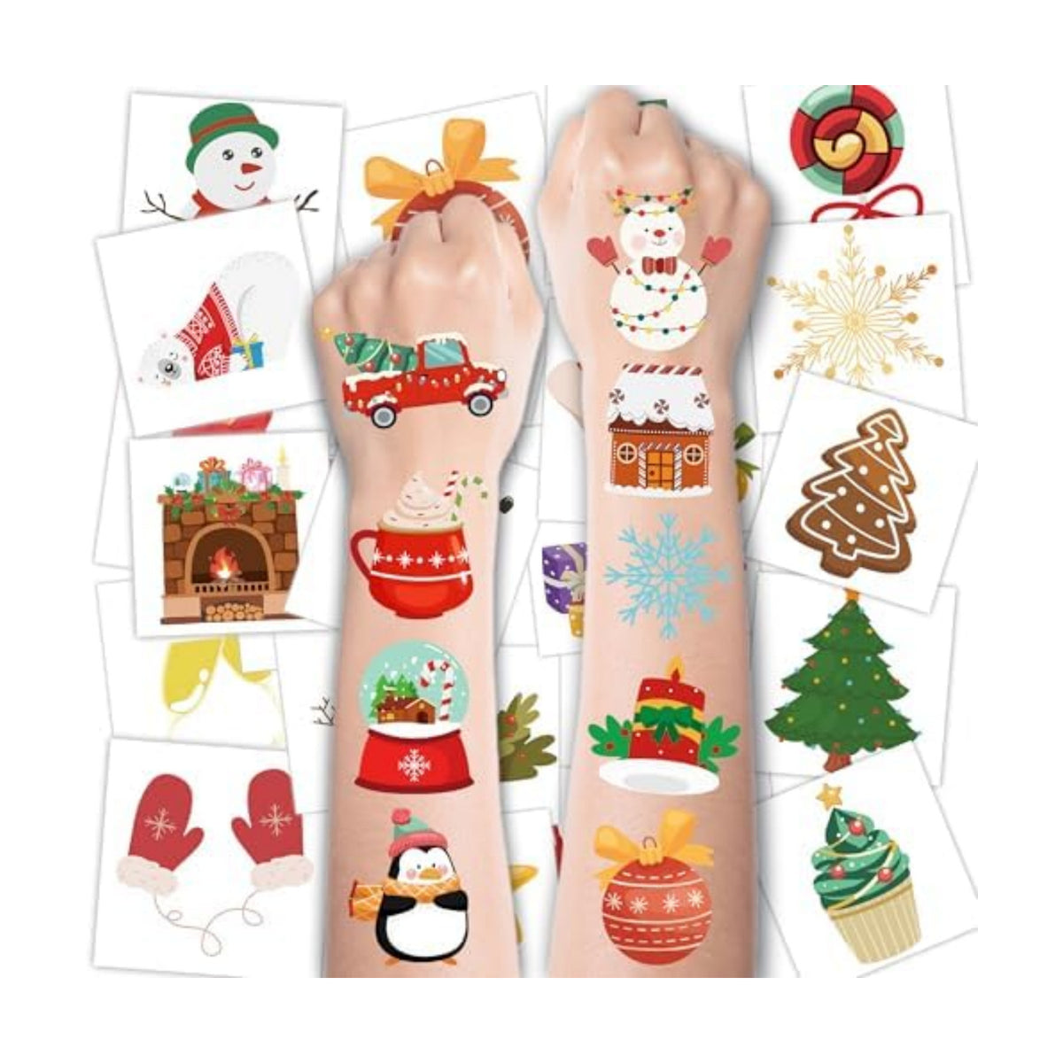 Stocking Stuffers - 160 PCS Christmas Tattoos for Boys Girls | Kids Games Crafts Party Favors Decorations for Grandkids- Christmas Sweaters Dress Shirts Outfit for Women Adults