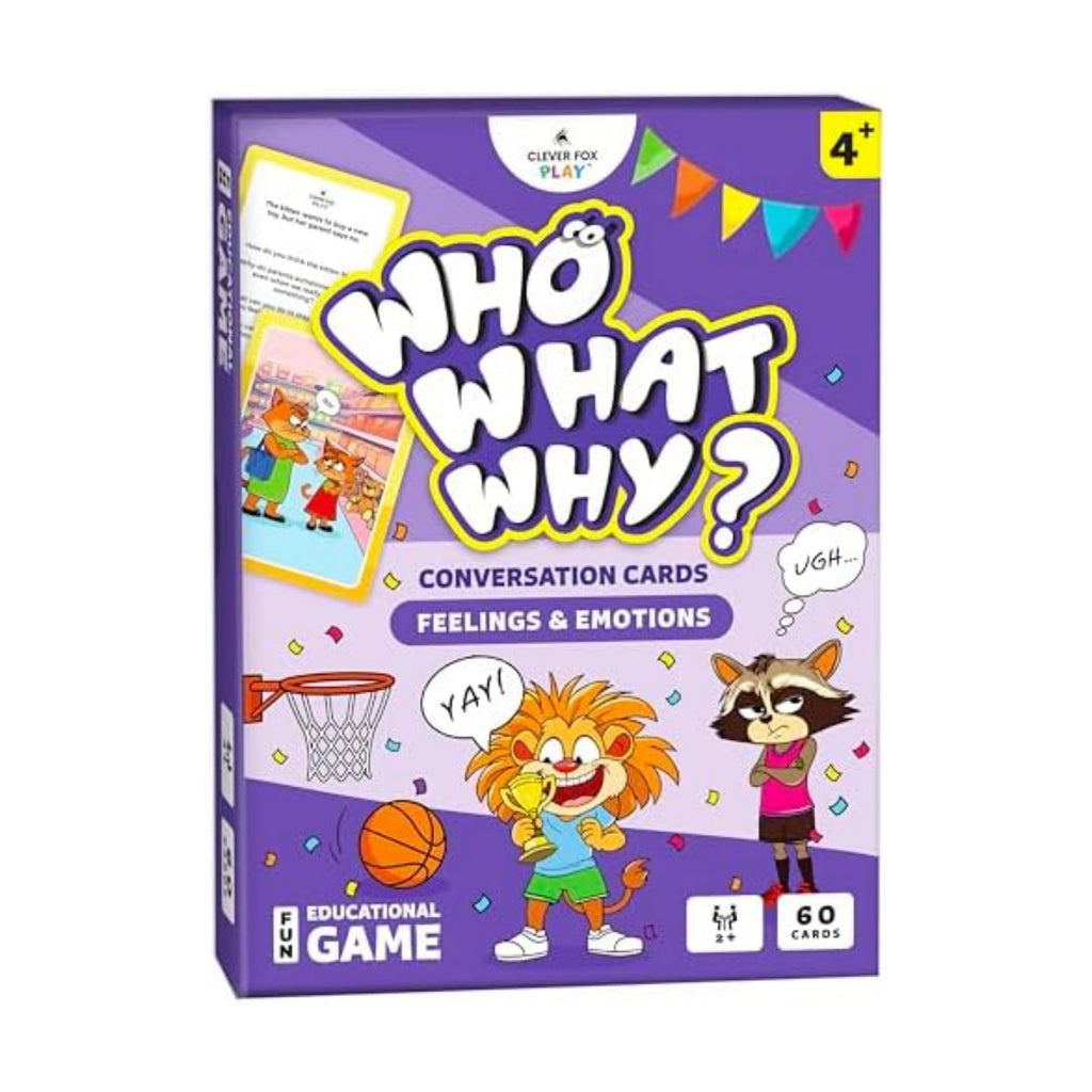 Who What Why Feelings Conversation Cards for Kids, Social SEL Game, Ages 4+
