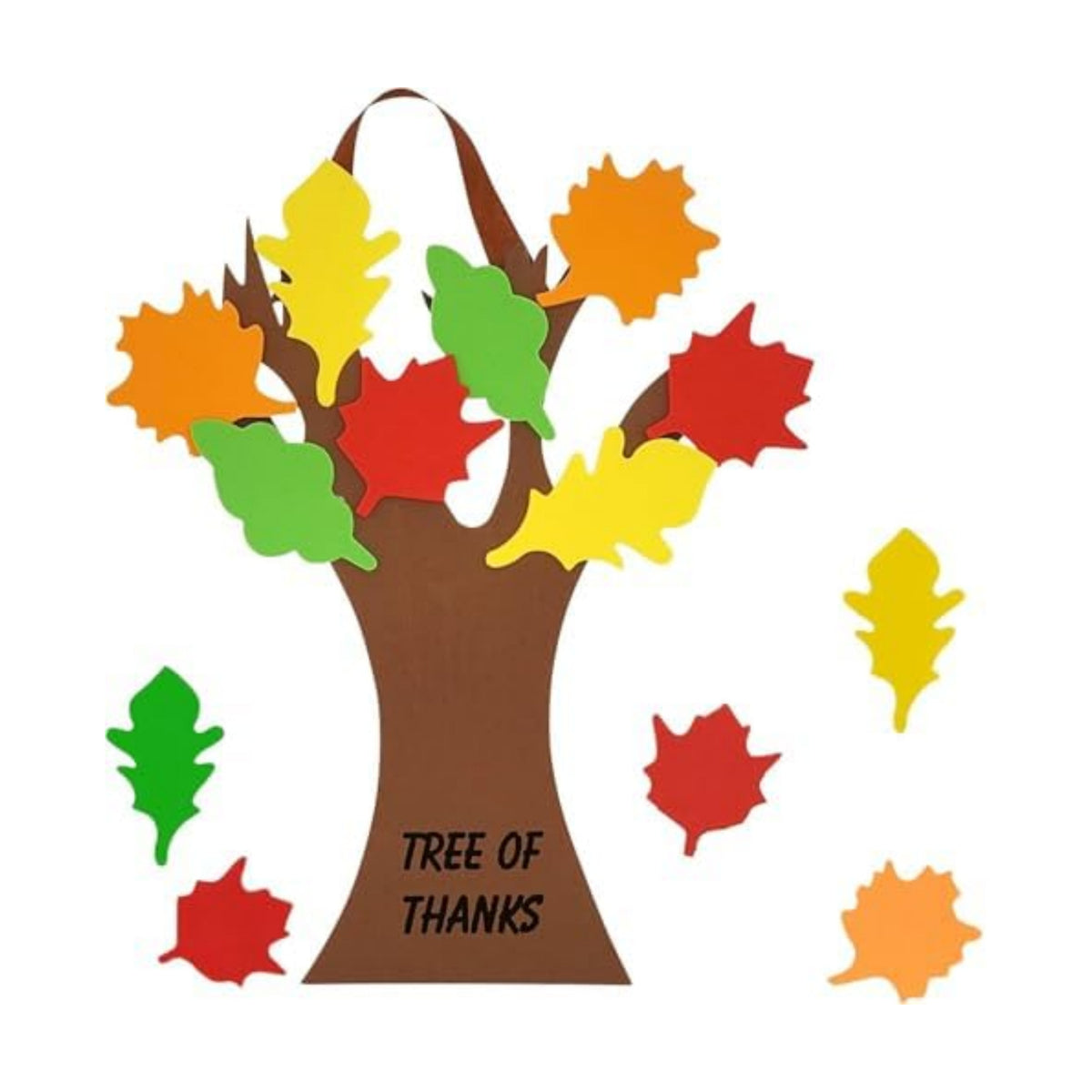 4E's Novelty Tree Craft Kit 4-Pack, Foam, Self-Adhesive - 11” Thanksgiving Craft, Ideal for Fall Crafts for Kids Perfect Gratitude Kit with Leaves to Write On