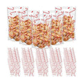 Engrowtic 100 Pcs Christmas Treat Bags Resealable Christmas Zipper Bags Candy Cane Plastic Gift Bag Holiday Bag with Handles for Xmas Party Favor Wrapping Supplies