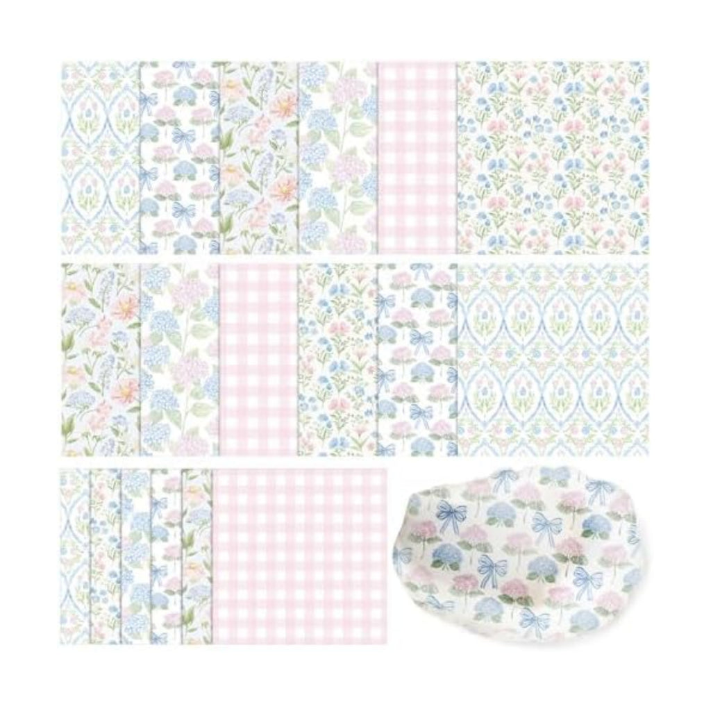Yexiya 36 Sheet 6 Style Pastel Floral Paper Napkins for Decoupage