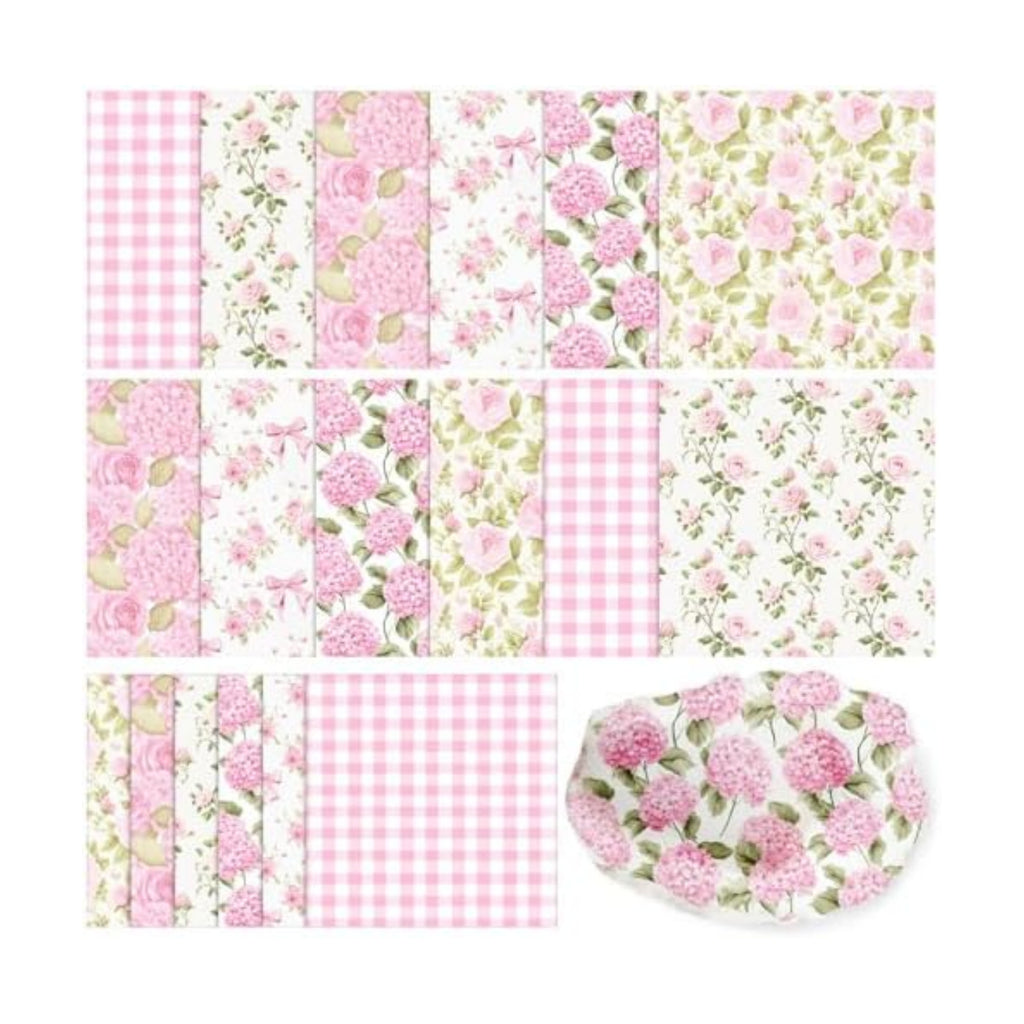 Yexiya 36 Sheet 6 Style Pink Floral Paper Napkins for Decoupage