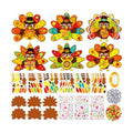 Funrous 48 Sets Thanksgiving Turkey Crafts Kit Fall DIY Hanging Ornaments