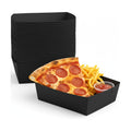 25 Pcs Paper Food Tray 4 lb Large Food Boats Nacho Plates Disposable Serving Snack Trays Large Paper Trays Boat for Nachos, Hotdogs, Tacos, Fries (Black)