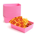 25 Pcs Paper Food Tray 4 lb Large Food Boats Nacho Plates Disposable Serving Snack Trays Large Paper Food Trays Boat for Nachos, Hotdogs, Tacos, Fries (Hot Pink)