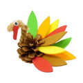 4E's Novelty 4 Pack Pinecone Turkey Craft Kit - DIY Thanksgiving Crafts for Kids & Adults, Thanksgiving Table Decorations, Turkey Arts and Crafts