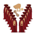 JOICEE 12 Pcs Wine Red Burlap Wine Bags Wine Bottle Gift Bags