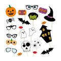22PCS Halloween Photo Booth Props – Spooky Party Photo Props for All Ages, Ghost/Pumpkin/Bat/Witch Designs, Easy DIY Assembly, Sturdy Cardstock Party Decorations for Photo Booth & Selfies