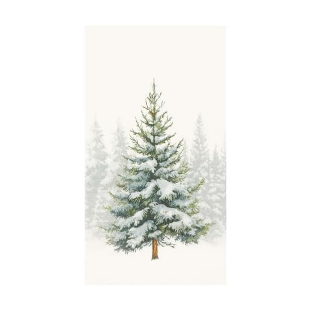 100 Pcs Christmas Tree Paper Napkins Winter Forest Landscapes Disposable Guest Napkin Snowy Forest Xmas Bathroom Hand Towel for Xmas Holiday Party Tableware Supplies