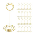 Radezon 20 Pcs Gold Table Number Holders, 6-Inch Place Card Holders With Widened Base, Wire Photo Stands for Tables, Name Menu Clips for Wedding Reception, Centerpieces and Events