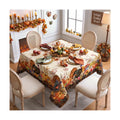 Thanksgiving Tablecloth Square 60x60 Inch, Stain Resistant Machine Washable Fabric Polyester Turkey Harvest Table Cloth Square Thanksgiving Tablecloth Table Cover for Kitchen Dining Party