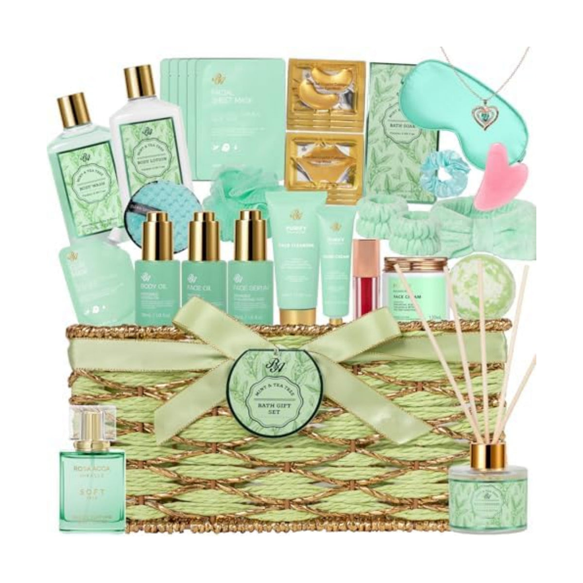 35 Pcs Gifts for Women, Tea Tree Spa Gift Basket Set, Face Skin Care Set