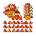 Sotiff 24 Sets Thanksgiving Football Turkey Figurines 3D Miniature Toys