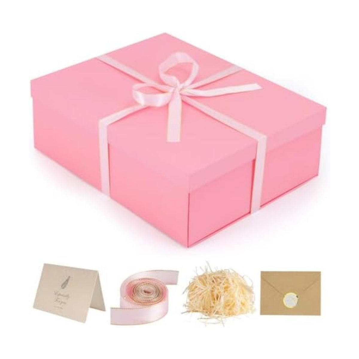 Gift Box, 16.5x13x5.5 inches Large Pink Gift Boxes with Lids for Presents