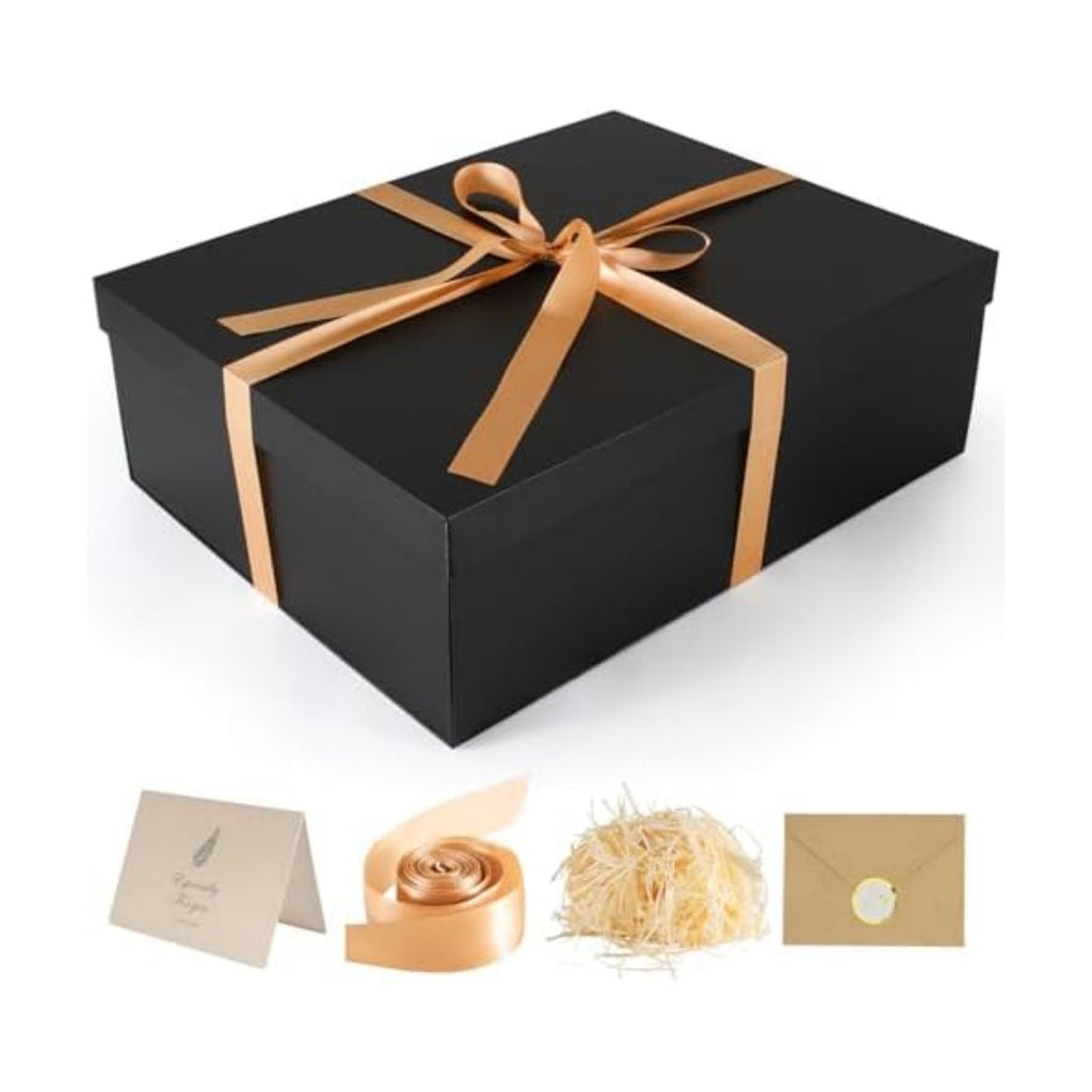 Gift Box, 16.5x13x5.5 inches Large Black Gift Boxes with Lids for Presents