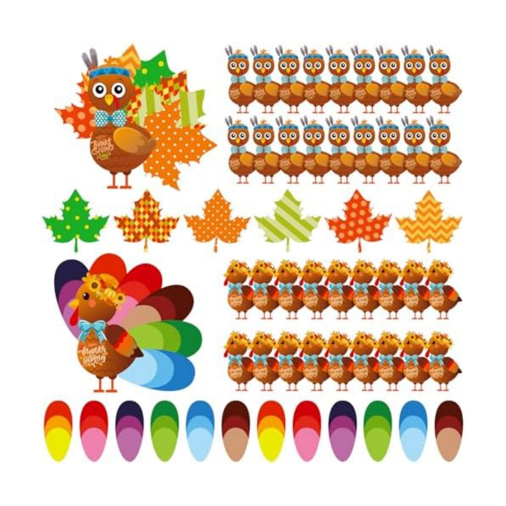 BBTO 36 Sets Thanksgiving Turkey Craft Kit Fall Craft, Cute Style