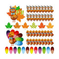 BBTO 36 Sets Thanksgiving Turkey Craft Kit Fall Craft, Cute Style