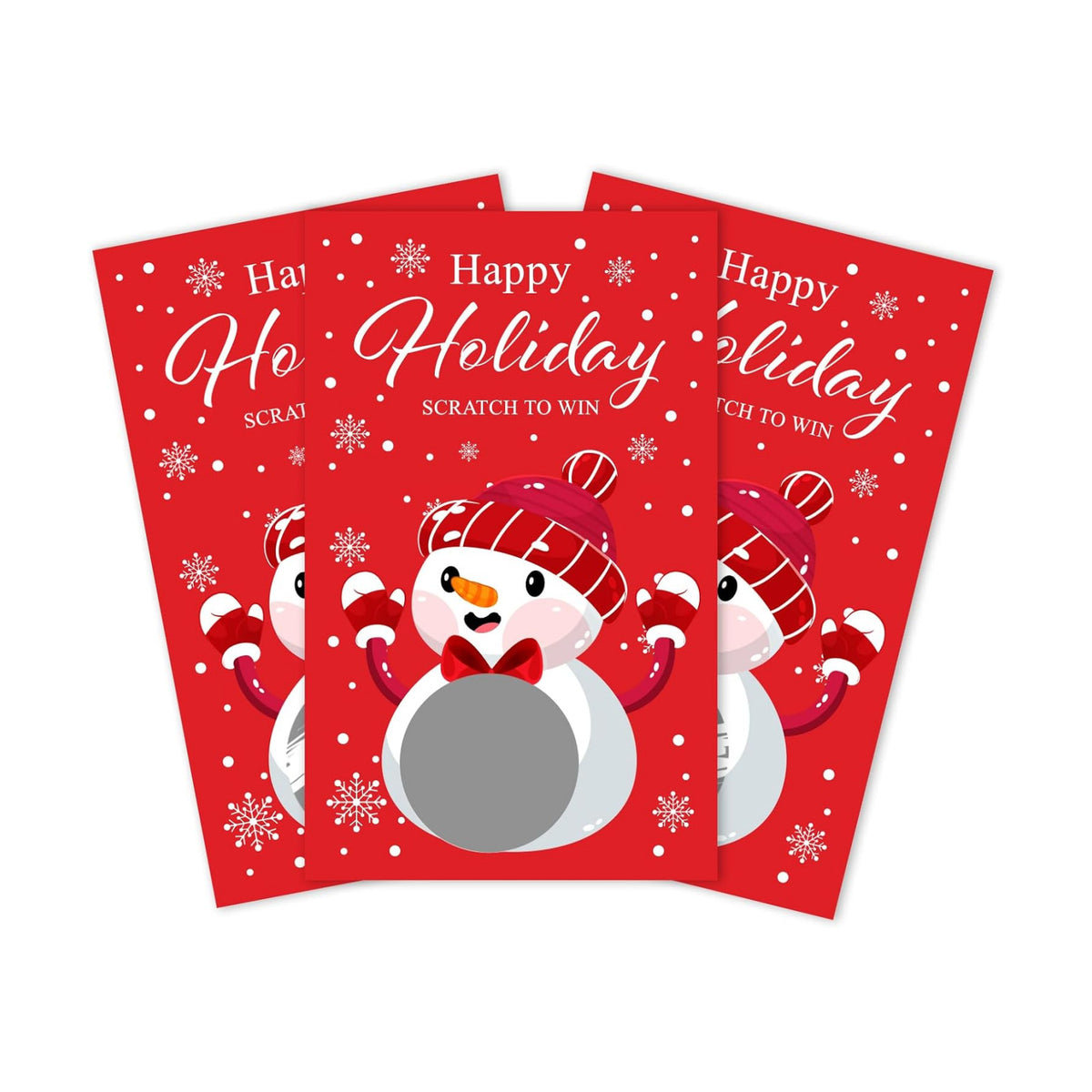 ZIIUFRN 40 Pcs Snow Man Christmas Scratch Off Cards with Stickers, Merry Christmas Raffle Tickets for Games Prizes, Xmas Holiday Party Games for Family Party -A03