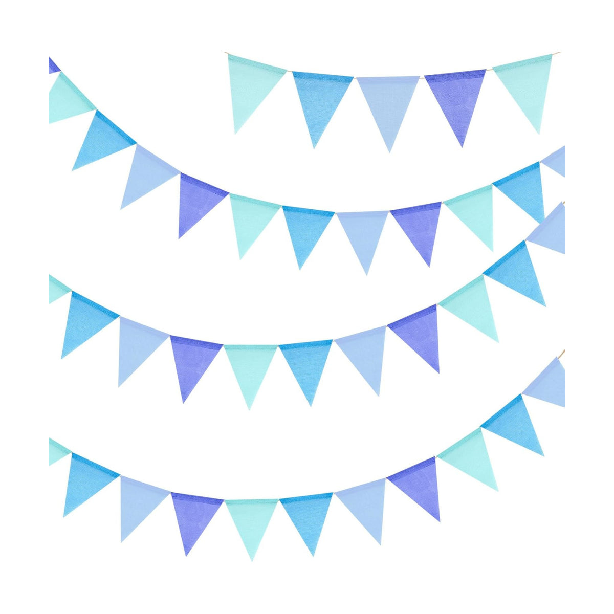 G2PLUS Pennant Banner Triangle Flag Bunting Garland Blue Banner Flags 36PCS
