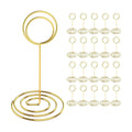 Radezon 20 Pcs Gold Table Number Holders, 5-Inch Place Card Holders With Widened Base, Wire Photo Stands for Tables, Name Menu Clips for Wedding Reception, Centerpieces and Events
