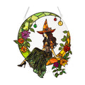 Halloween Stained Glass Ghost Plant Ornament, Suncatcher Decor
