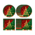40 PCS Christmas Party Supplies,Gorgeous Christma Party supplies Tableware Set Include Christmas Paper Plates and Napkins for Xmas Tree Reindeer Snowflake Holiday,Serves 20 Guests