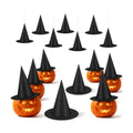 15 Pcs Halloween Decorative Witch Hats Thick Black Hanging Witch Hats