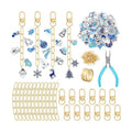AUGSUN 189Pcs Christmas Winter Keychain Making Kit Holiday Keychain Craft