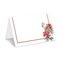 Christmas Place Cards for Table Setting, Poinsettia Tent Cards Decor For Bridal Baby Shower Party Reception Decorations, Winter Holiday Placecards, 25 Pack Birthday Food Name Card, 2 x 3.5" /015