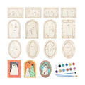 Simgoing 12 Set Adult Halloween Craft, Wood Ghost DIY Frame, Funny Style