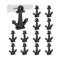 Nautical Anchor Place Card Holders, Set of 12, Metal Table Number Name Card Stands for Beach Wedding, Coastal Party, Reception, Dinner Table Decor, (Matte Black)