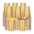 100 Pack Gold Plastic Cups 12 oz, Disposable Bulk Beer Cups for Parties