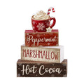 Moucuny 4 Pcs Christmas Table Decorations, Peppermint Hot Cocoa Bar Sign