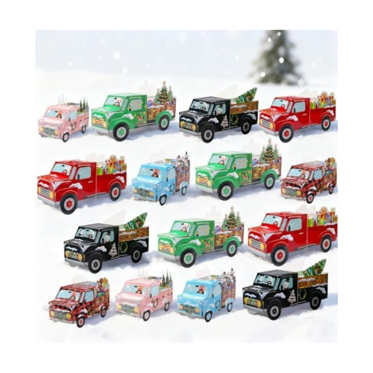 HEIPINIUYE 24 Empty Advent Calendar Boxes to Fill Yourself, DIY Empty Christmas Countdown Calendars 2025 Fillable Advent Calendar Box for Kids Adults Xmas Truck Calendars Gift Boxes