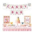 Outus 32 Pcs Candy Bar Decorations Kit with Banner Table Signs Food Labels