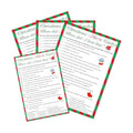 Christmas Movie Quotes Game Card - 20 Holiday Game Cards With 1 Answer Card - Xmas Film Party Funny Activity for Family, Adults & Teens - Christmas Party Supplies & Decor (Red & Green Stripe) - A04