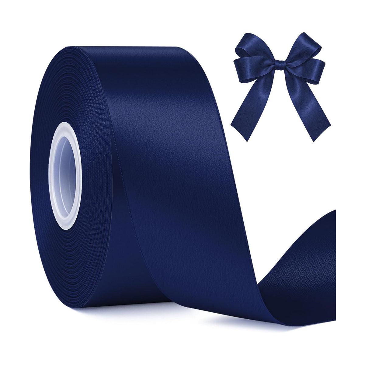 30 Yards 1 1/2 in Navy Blue Ribbon for Gift Wrapping Graduate Birthday