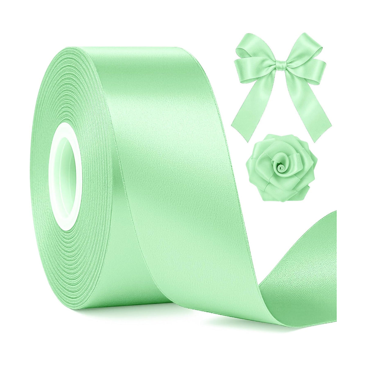 30 Yards 1 1/2 in Apple Green Ribbon for Easter Christmas Gift Wrapping