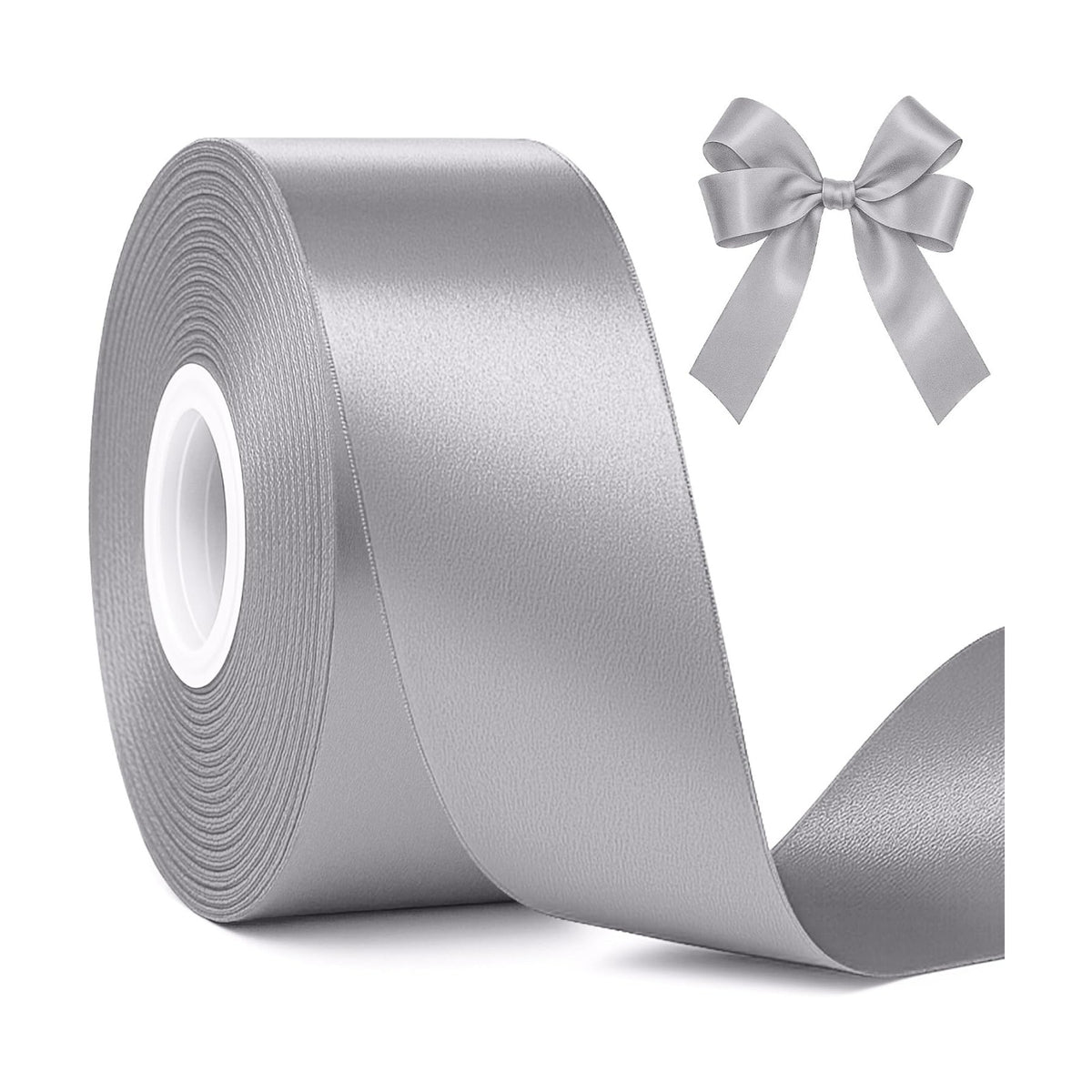 30 Yards 1 1/2 in Gray Ribbon for Gift Wrapping Birthday Holiday Decor