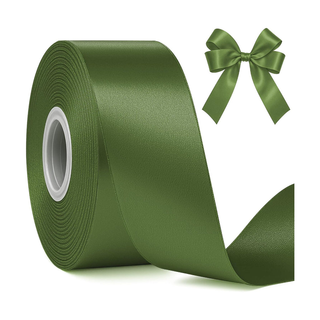 30 Yards 1 1/2 in Army Green Ribbon for Gift Wrapping St. Patrick's Craft